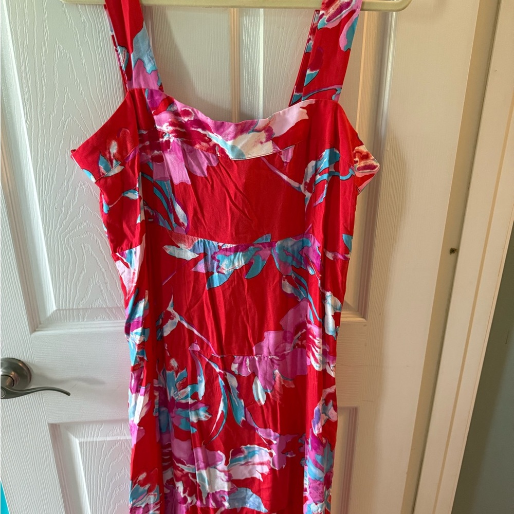 Floral Red Dress